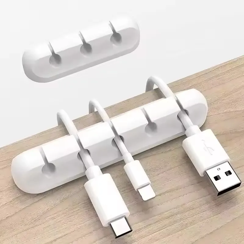 Desk Cable Clip - 실리콘 USB 케이블 클립 와인더 정리기