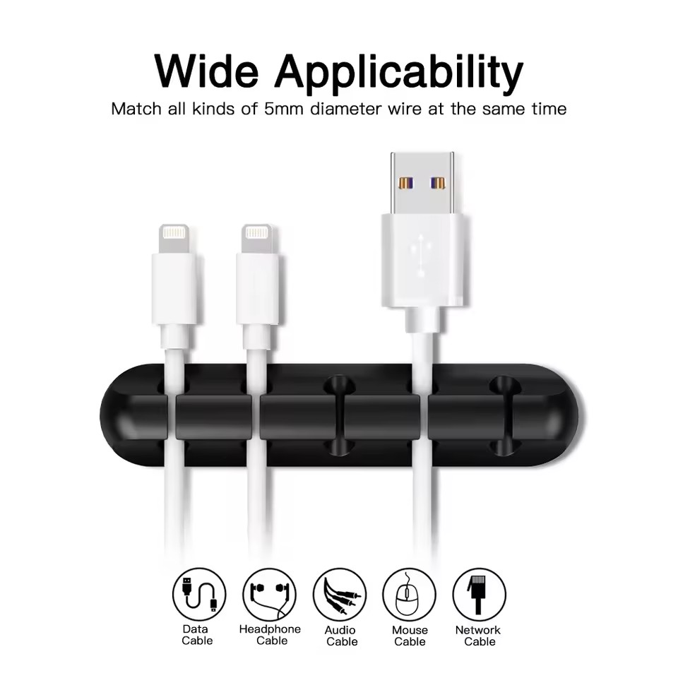 Desk Cable Clip - 실리콘 USB 케이블 정리기 USB 충전