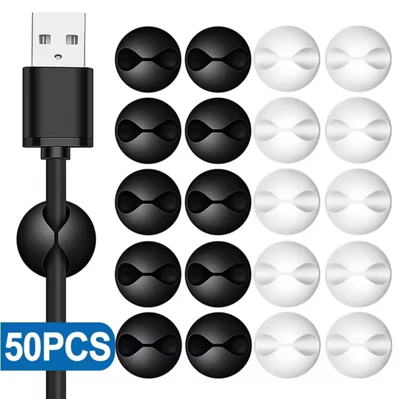 Desk Cable Clip - 5/50Pcs 데스크탑 벽 케이블 클립 와이어