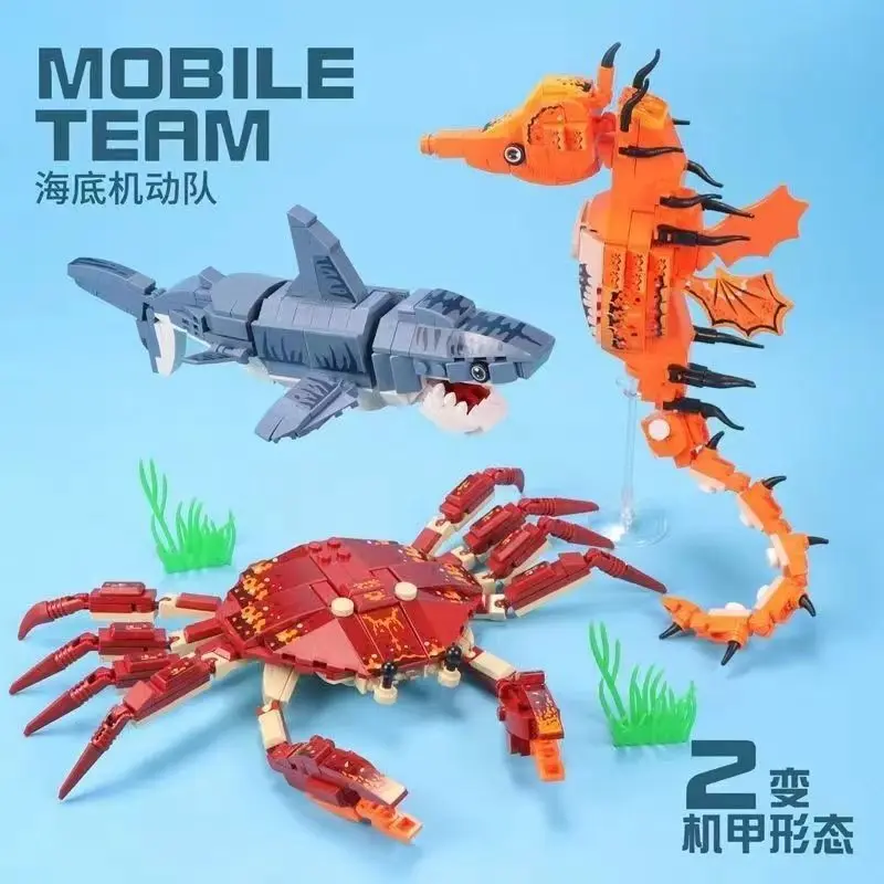 창의적인 조립 게 해양 동물 빌딩 블록 DIY 해마 오 - Tech Diving Accessories 리뷰 및 가격