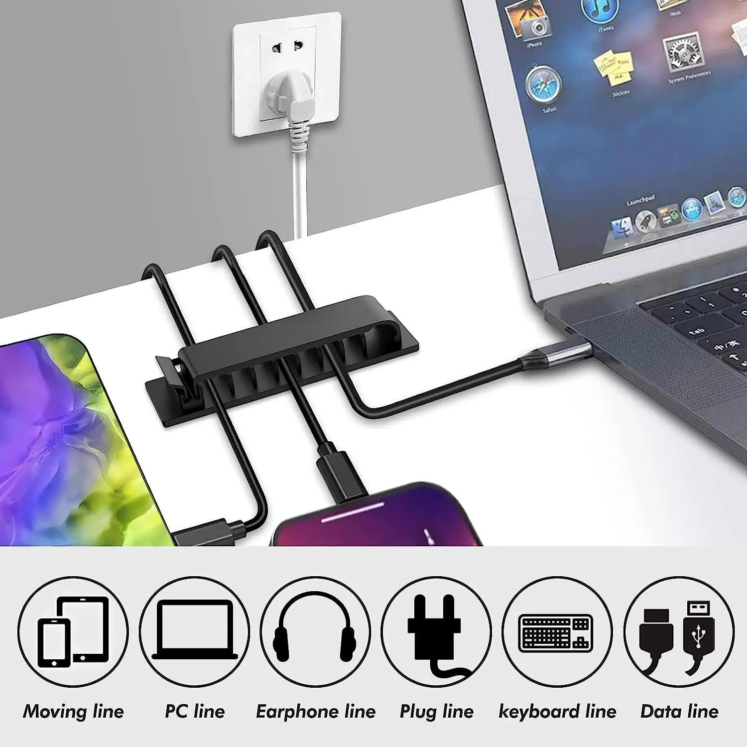 케이블 정리함 자가 접착 케이블 클립 USB 케이블 관 - Desk Cable Clip 리뷰 및 가격