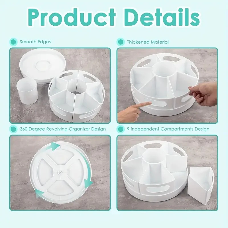 360도 회전 책상 정리함 7개의 탈착식 상자 다기능  - Tech Desktop Accessories 리뷰 및 가격