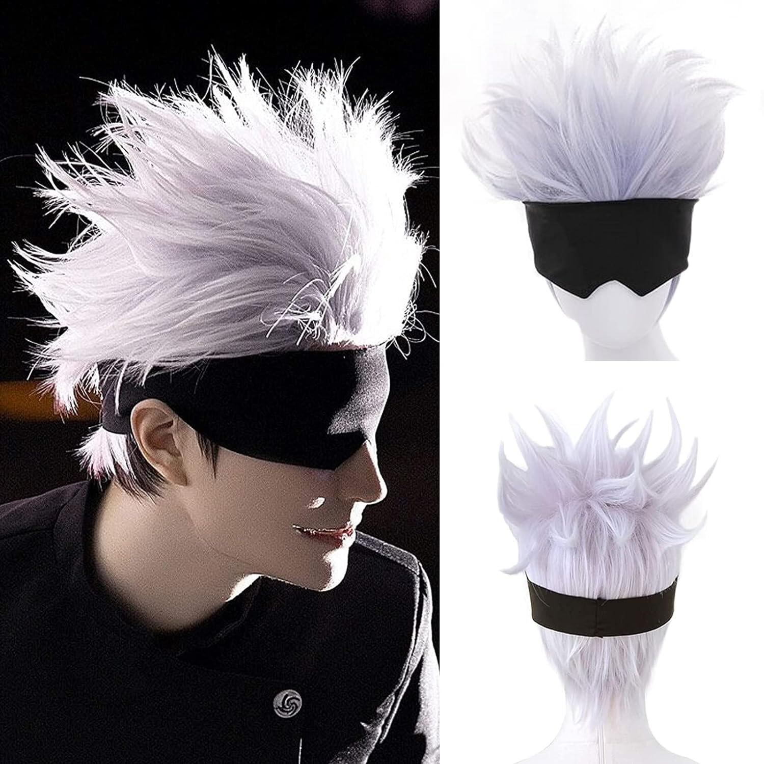 블랙 블라인드 폴드 + 짧은 웨이브 코스프레 가발, 라 - Tech Accessories For Men 리뷰 및 가격