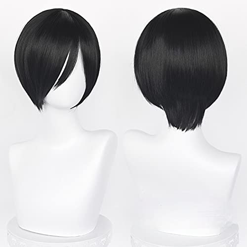 미카사 아다 코스프레 가발, 짧은 스트레이트 블랙 애니 - Tech Accessories For Men 리뷰 및 가격
